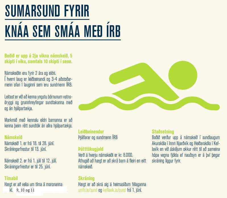 Nokkur laus pláss á sundnámskeið 1, fullt á námskeið 2