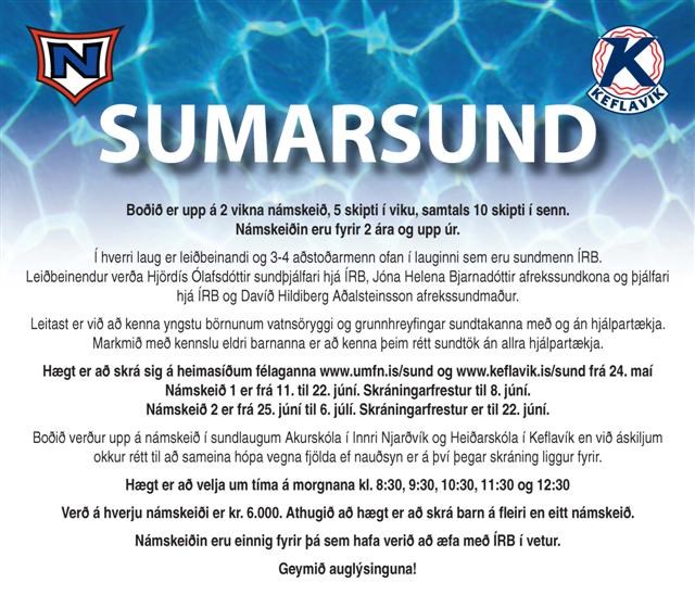 Sumarsund - skráning hafin